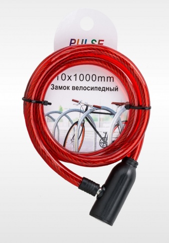 Велозамок Pulse трос 10*1000, с ключом фото 1