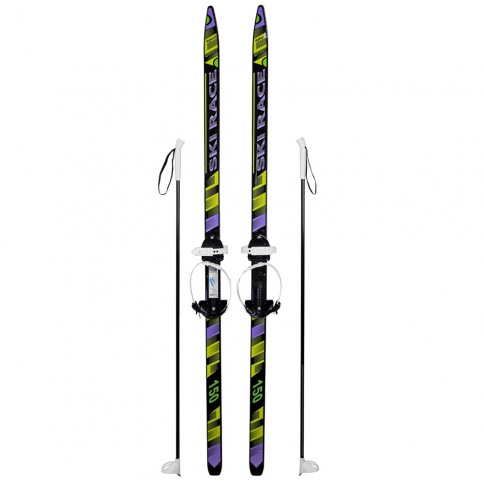 Лыжи подростковые SKI RACE с палками 120/95 фото 5