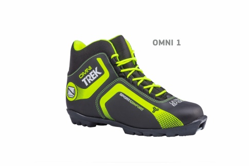 Лыжные ботинки TREK Omni1 NNN черный (лого лайм неон) фото 1
