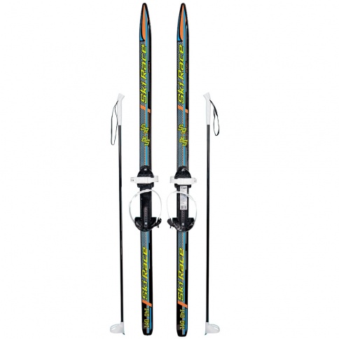 Лыжи подростковые SKI RACE с палками 120/95 фото 4