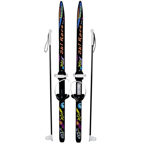 Лыжи подростковые SKI RACE с палками 120/95 фото 2