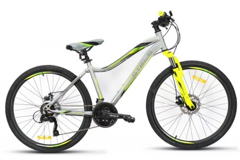 Велосипед STELS 26” Miss-5000 MD (18" Серебристый/салатовый) фото 1