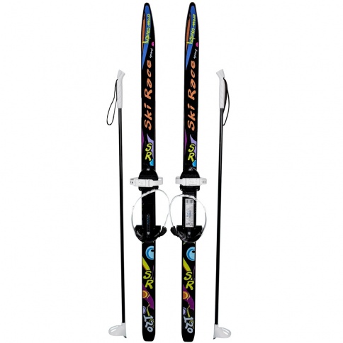 Лыжи подростковые SKI RACE с палками 120/95 фото 1